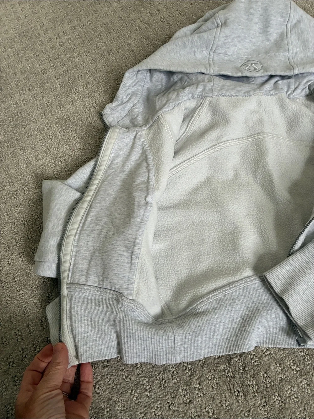 lululemon athletica women’s Light Gray Hooded Zip Sweatshirt